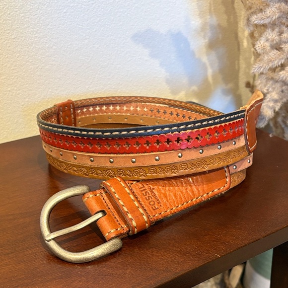 Fossil Accessories - Vintage Fossil Layered Leather Belt for Women Size Medium